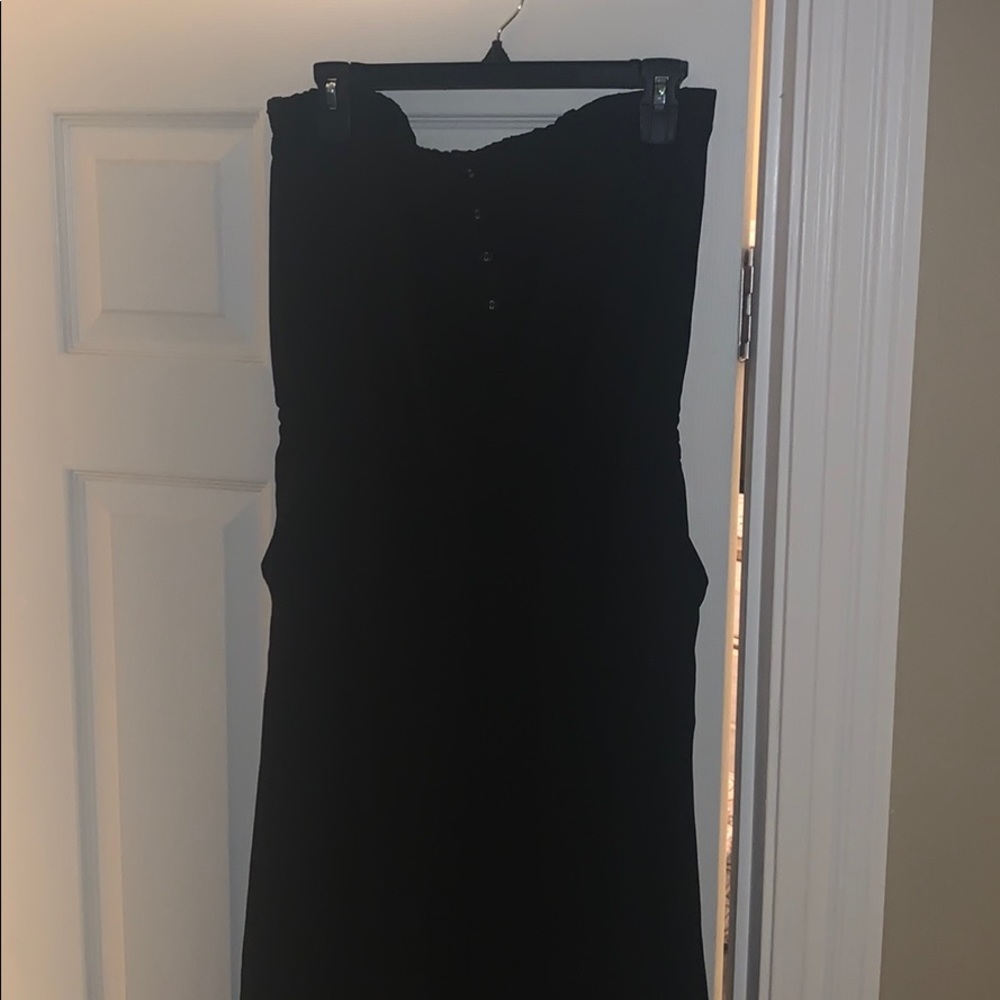 Black strapless jumpsuit